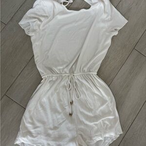 Superdown Cream Textured Romper